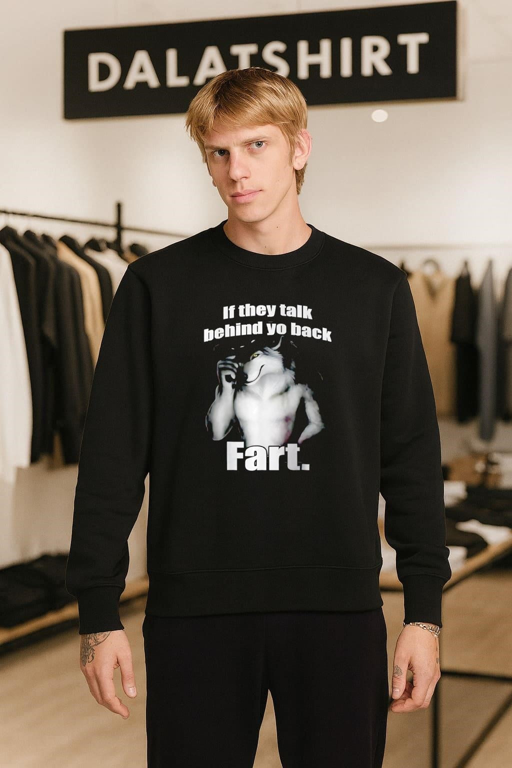 If They Talk Behind Yo Back Fart Wolf Cowboy shirt