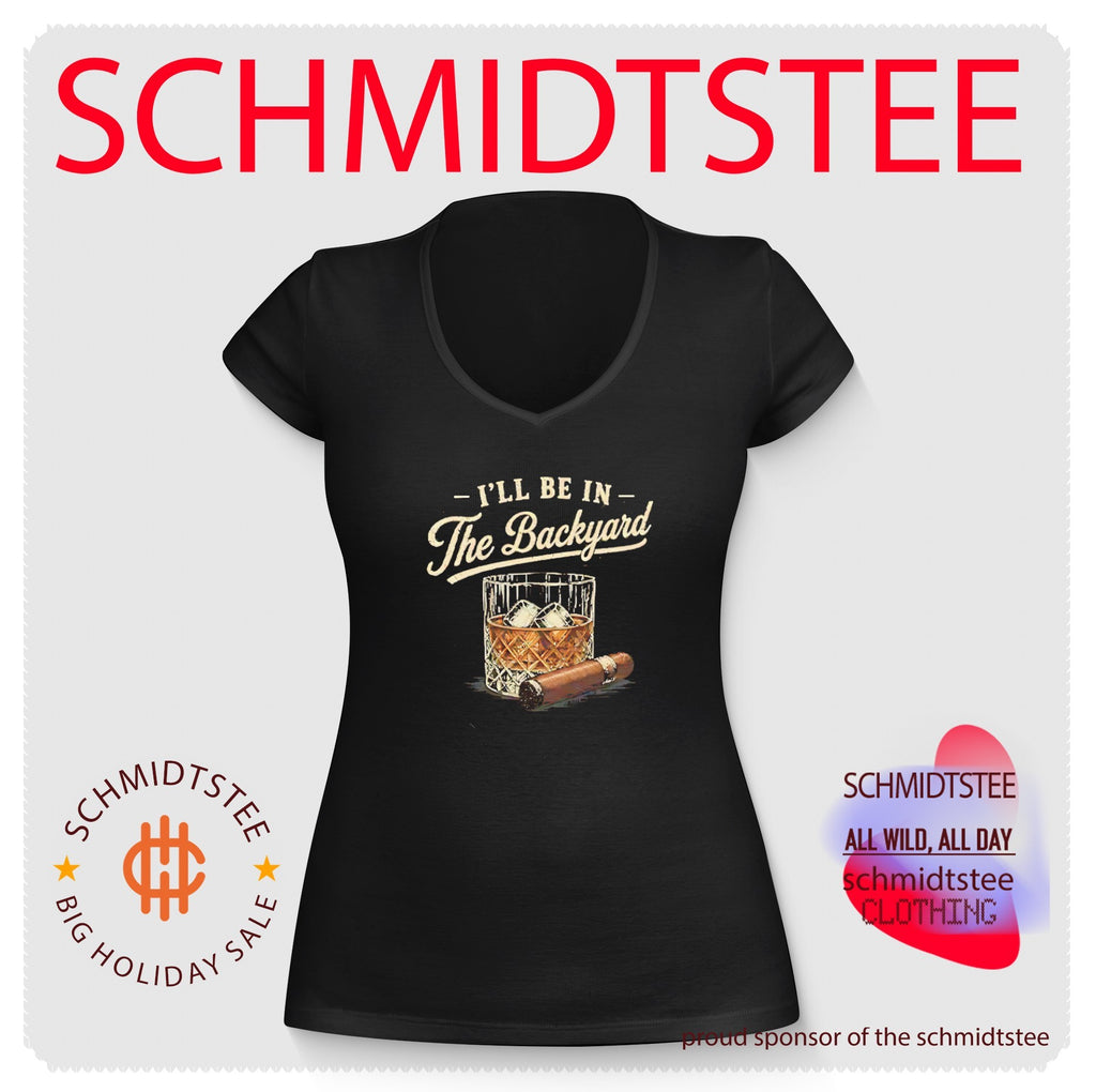 I’ll be in the backyard cigar and bourbon lover shirt