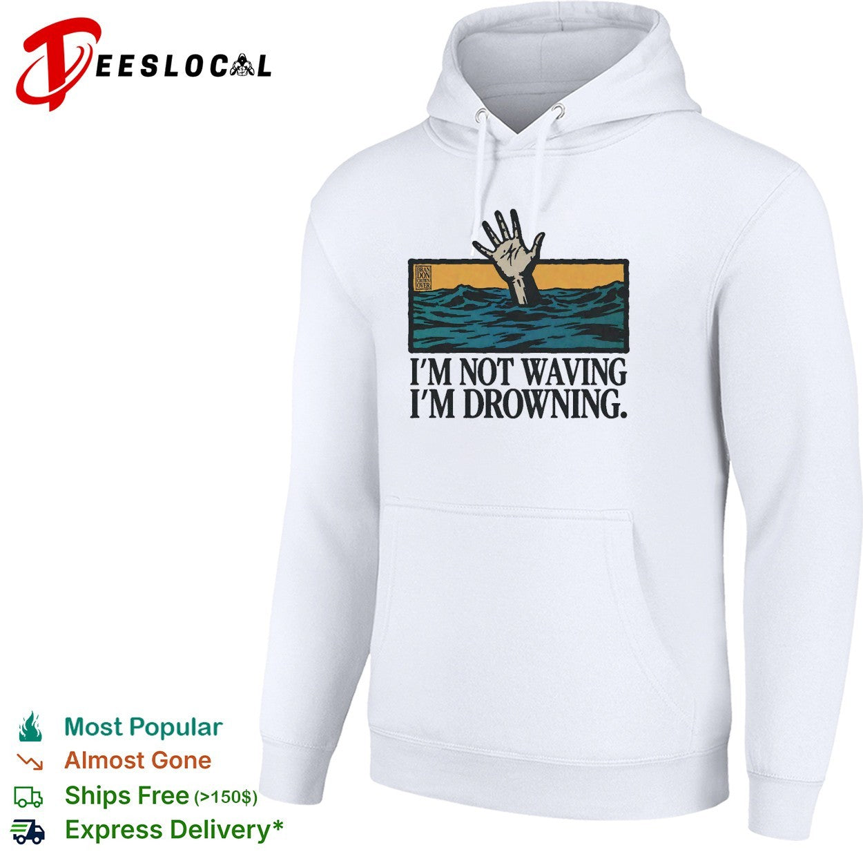 I’m not waving I’m drowning hand from water shirt