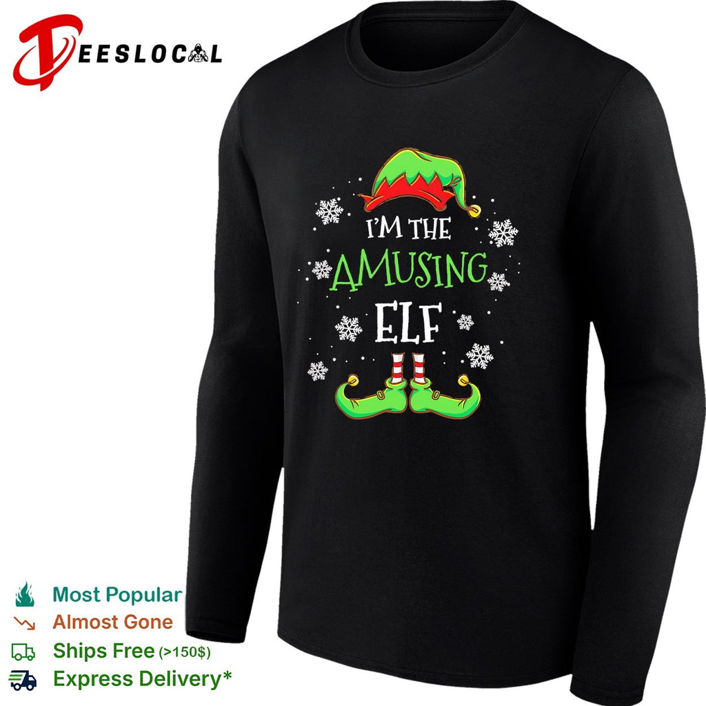 I’m the amusing elf hat and shoes snowflakes shirt