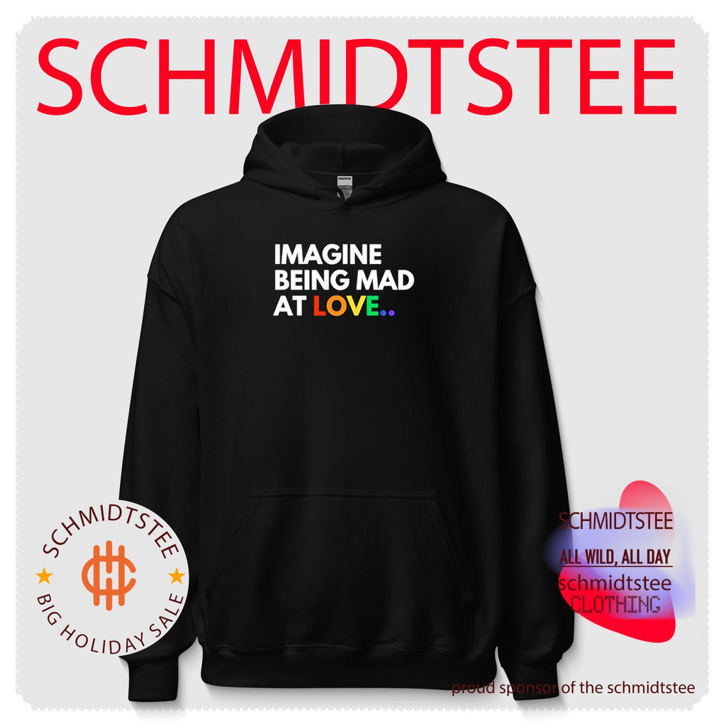 Imagine being mad at love rainbow text shirt