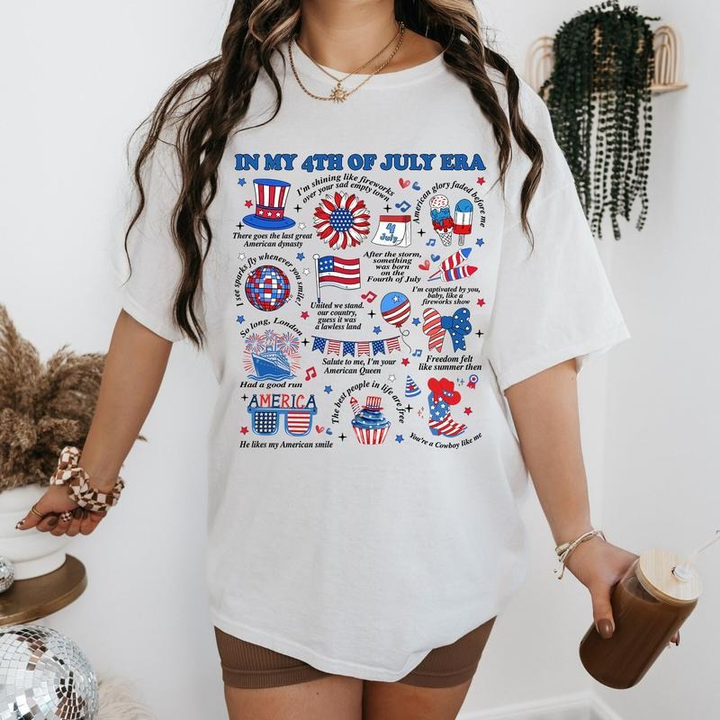 In My 4th of July Era T-shirt, Vintage Independence Day Shirts, Fourth of July Family Outfit, Patriotic Sweatshirt,...