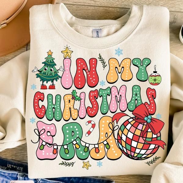 In My Christmas Era Sweatshirt, Merry Christmas Shirt Hoodie | PodTeesHub.com