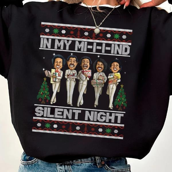 In My Mind Silent Night Fleece Sweatshirt, Calm Holiday Shirt, Cozy Winter Christmas Gift Hoodie | PodTeesHub.com