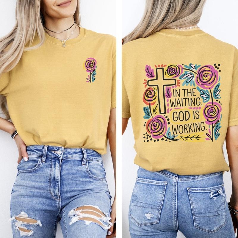 In The Waiting, God Is Working, Christian, Jesus, Gospel, Faith, Saved Tshirt, Women's Comfort Colors Tee Hoodie, Sweatshirt
