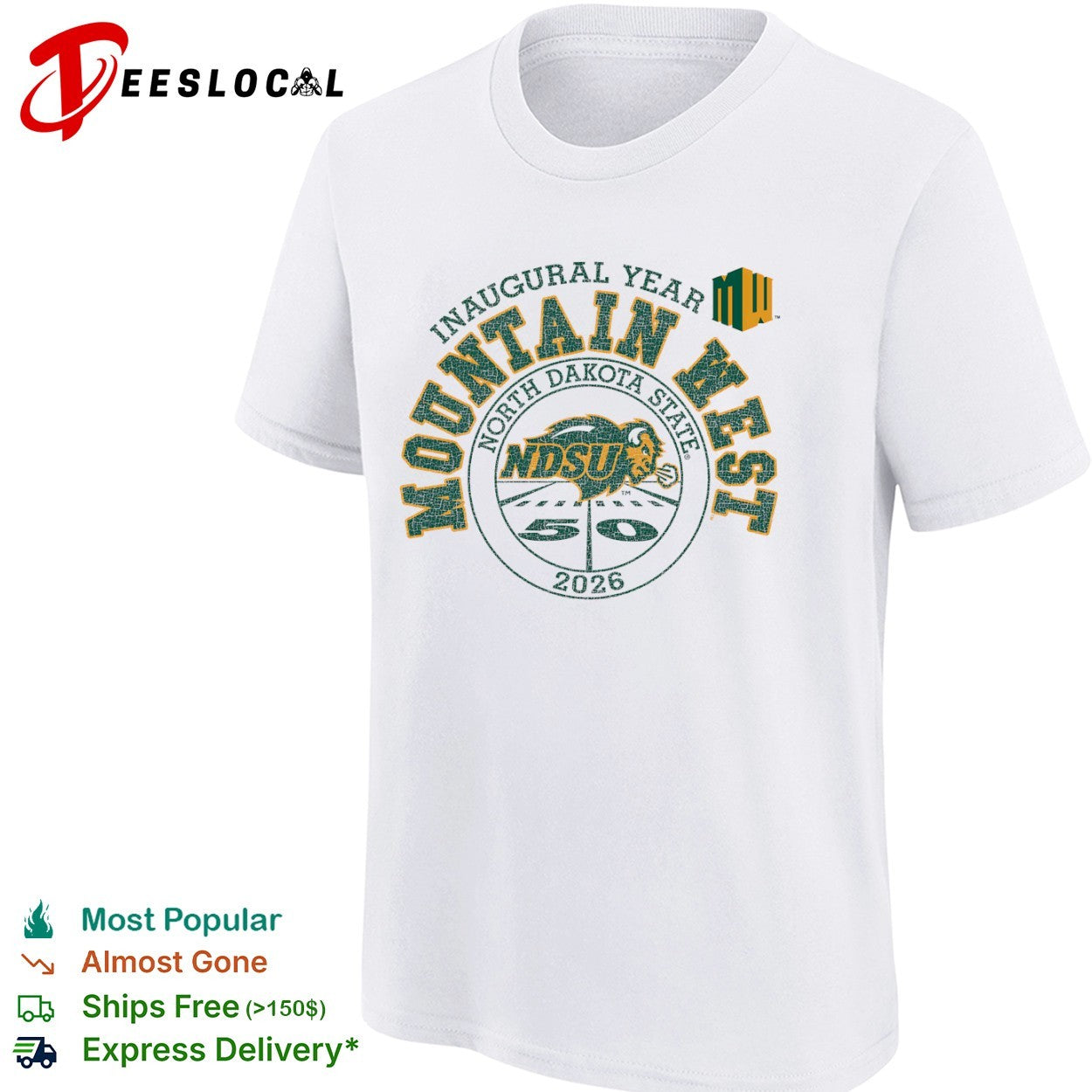 Inaugural Year Mountain West North Dakota State NDSU 2026 50 football shirt