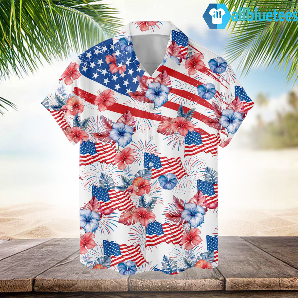 Independence Day USA Flag Hawaiian Shirt