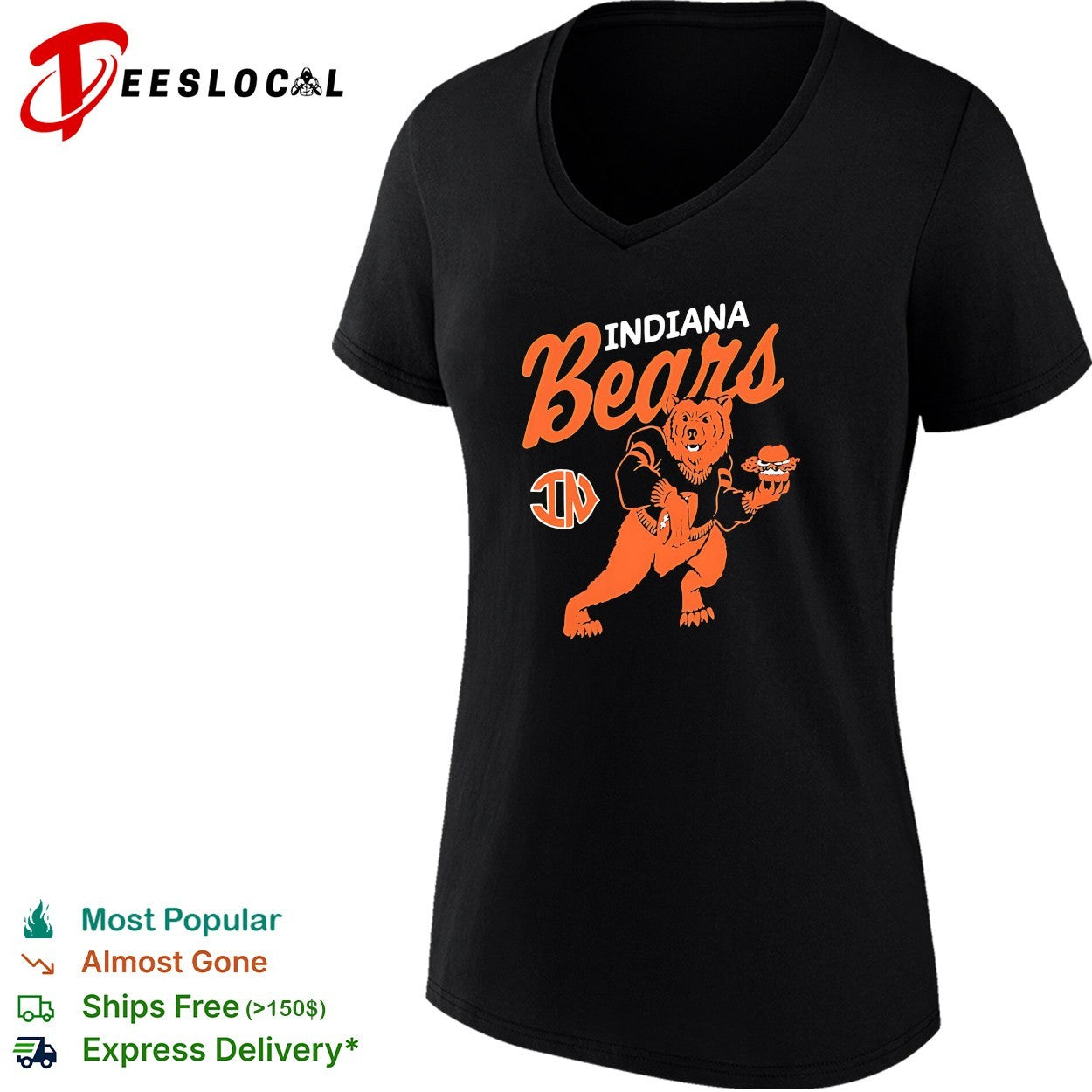 Indiana Bears IN football and burger parody mascot logo apparel design premium shirt