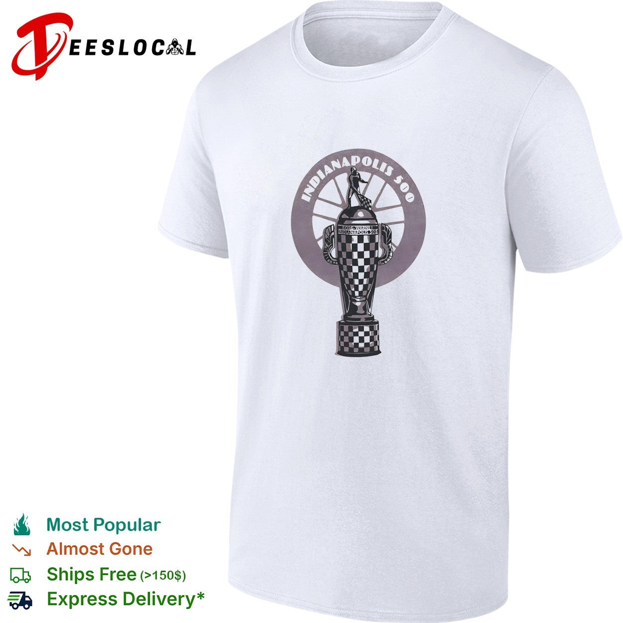 Indianapolis 500 Borg Warner Trophy checkered winner driver shirt