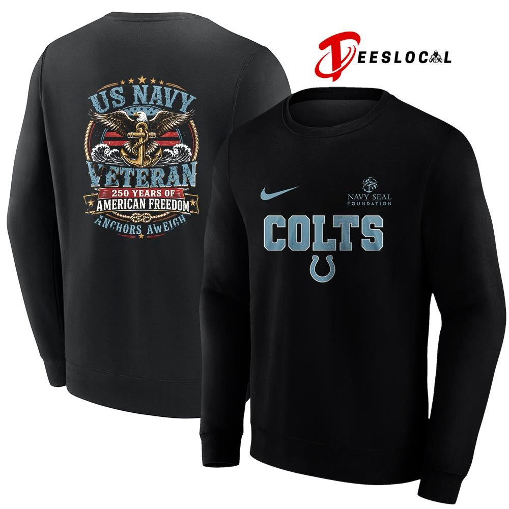 Indianapolis Colts US Navy seal foundation 250 years of American freedom anchors aweigh shirt