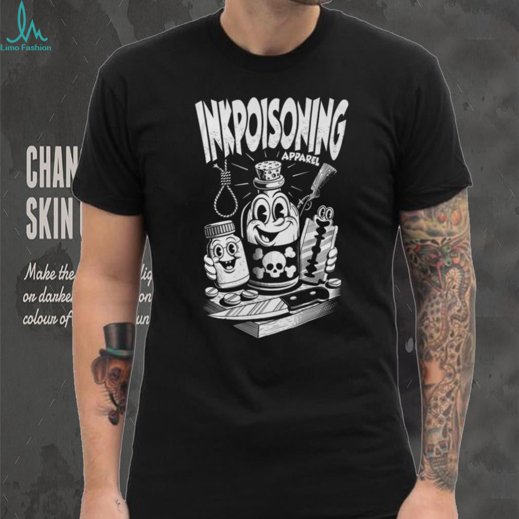 Inkpoisoning Apparel Vintage Cartoon Poison Bottle Graphic Streetwear T Shirt