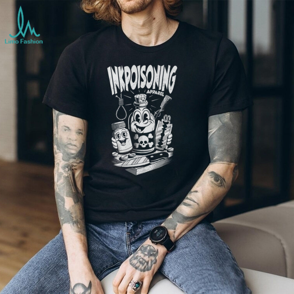 Inkpoisoning Apparel Vintage Cartoon Poison Bottle Graphic T Shirt