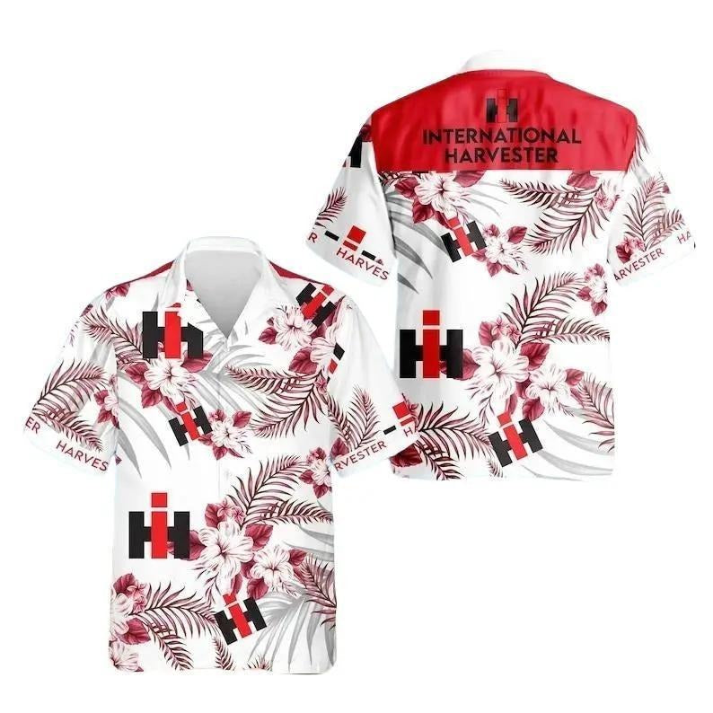 International Harvester Hawaiian Flower Style 3D Printing Summer Casual Loose Short Sleeve Shirt Street Men Menswear Top...
