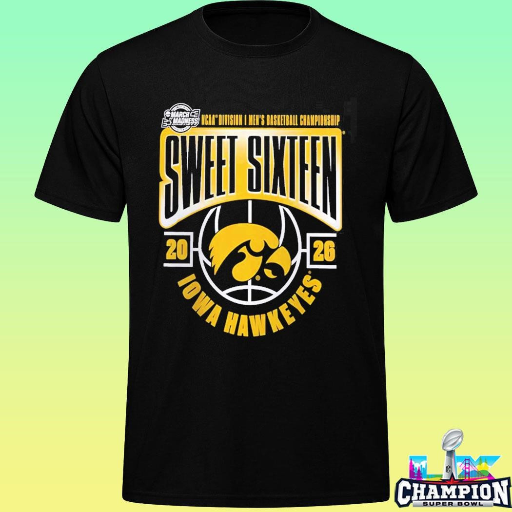 Iowa Hawkeyes Men’s Basketball 2026 Ncaa March Madness Sweet 16 Shirt