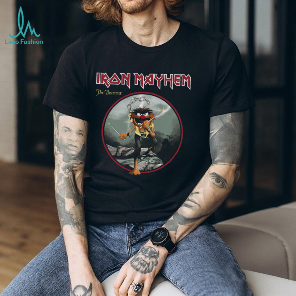 Iron Mayhem Animal Drummer Heavy Metal Rock Band Graphic T Shirt