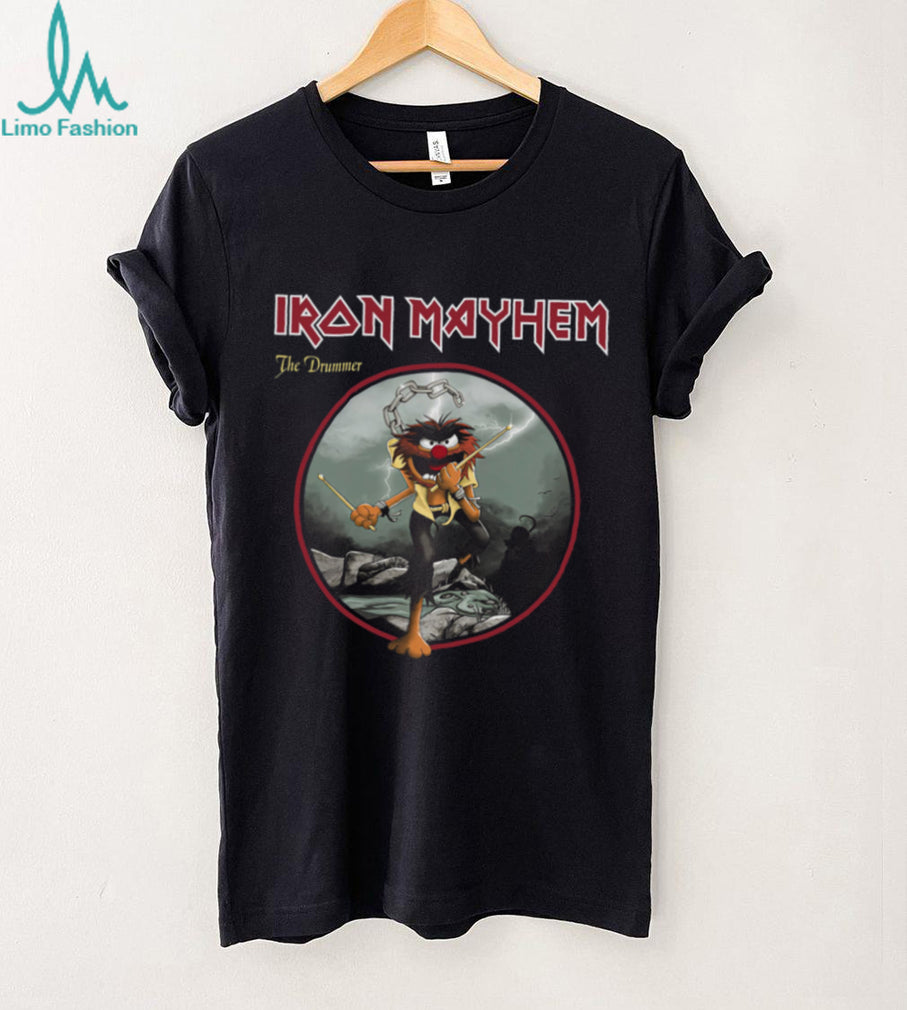 Iron Mayhem Animal Drummer Heavy Metal Rock Band Graphic T Shirt