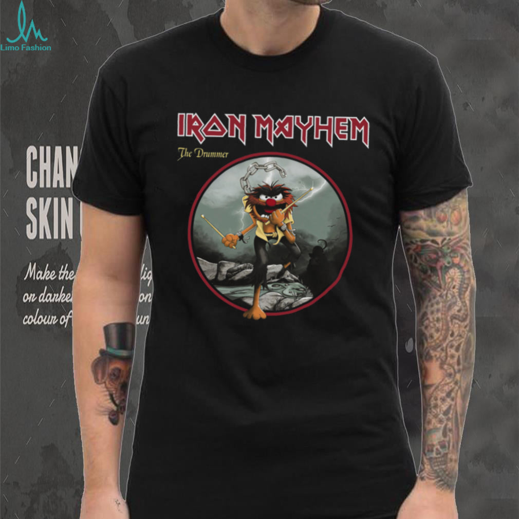 Iron Mayhem Animal Drummer Heavy Metal Rock Band Graphic T Shirt