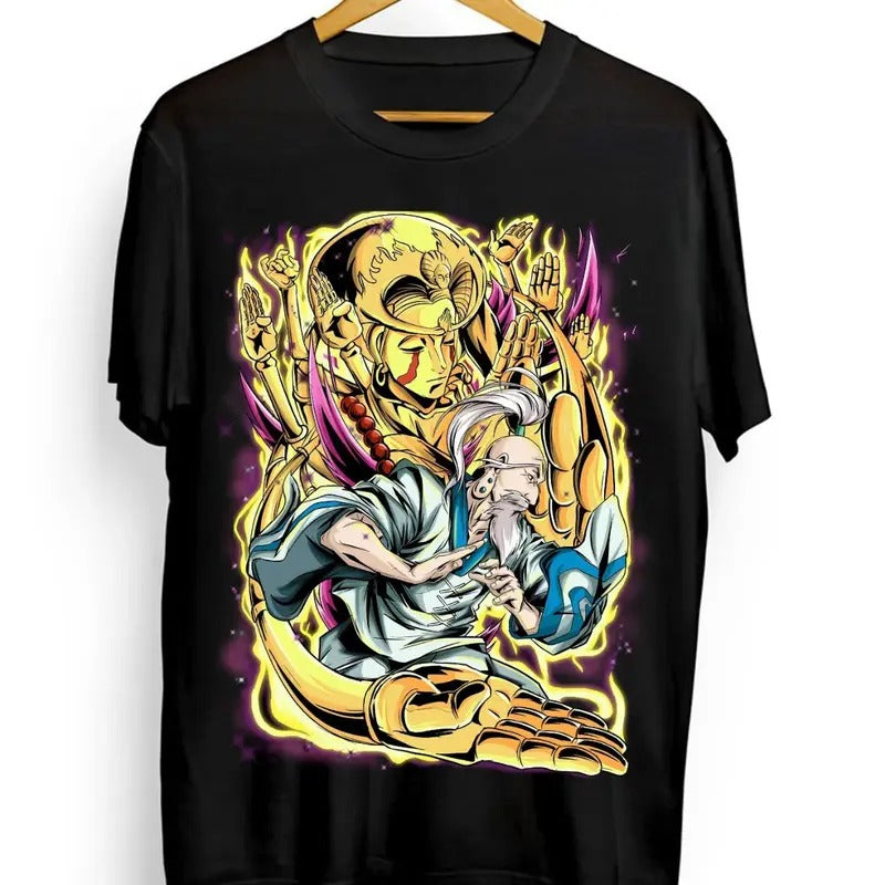 Isaac Netero T-Shirt, Hunter x Hunter Manga Strip Tee, Anime & Manga Gifts Cotton Menswear Top Love Hoodie, Sweatshirt