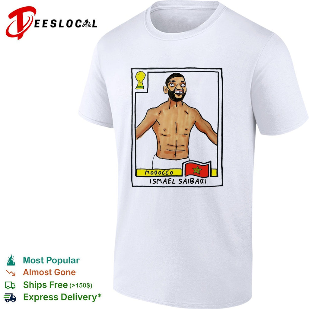 Ismael Saibari Morocco soccer player caricature collectible card shirt