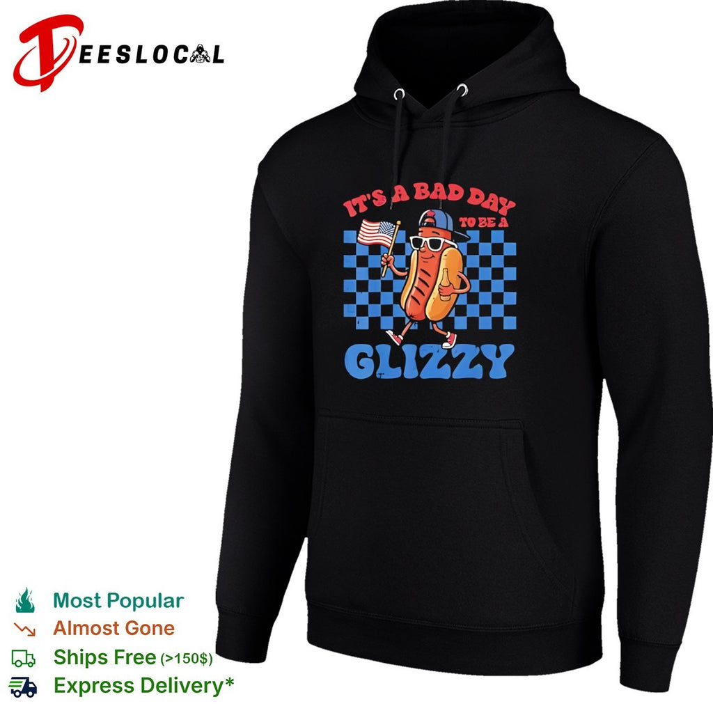 It is a bad day to be a glizzy hot dog american flag shirt