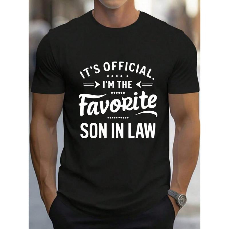 It's Official I'm The Favorite Son In Law Vintage Casual Digital Print  Pure Heavy Cotton T Shirt Hoodie, Sweatshirt