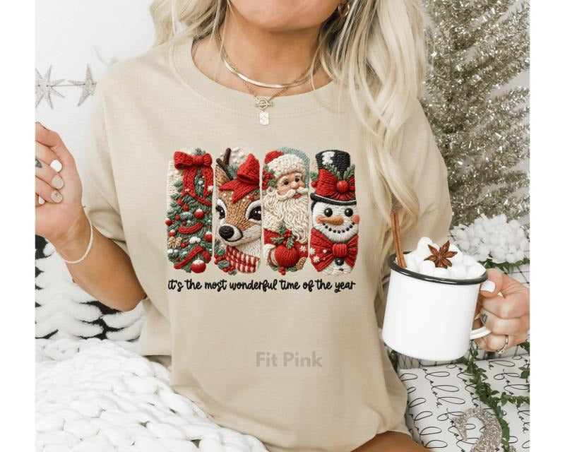 It's the Most Wonderful Time of the Year Faux Yarn Christmas Shirt