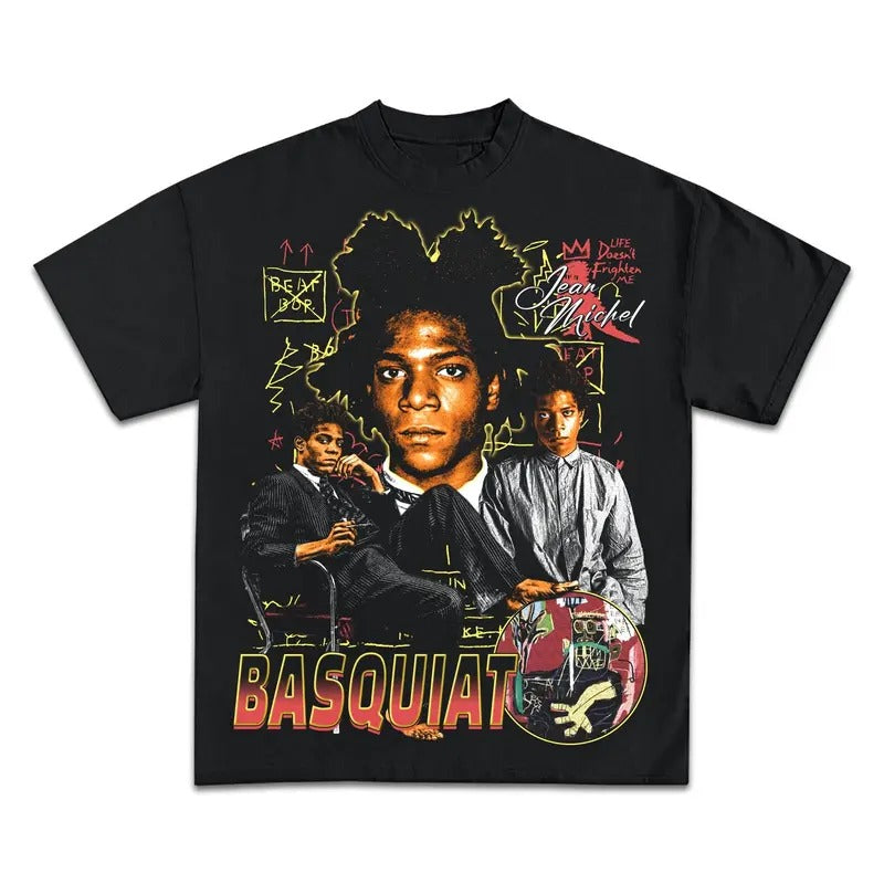 JEAN-MICHEL BASQUIAT GRAPHIC T-SHIRT - STREETWEAR Short Sleeve Casual T-Shirt Hoodie, Sweatshirt | PodTeesHub.com