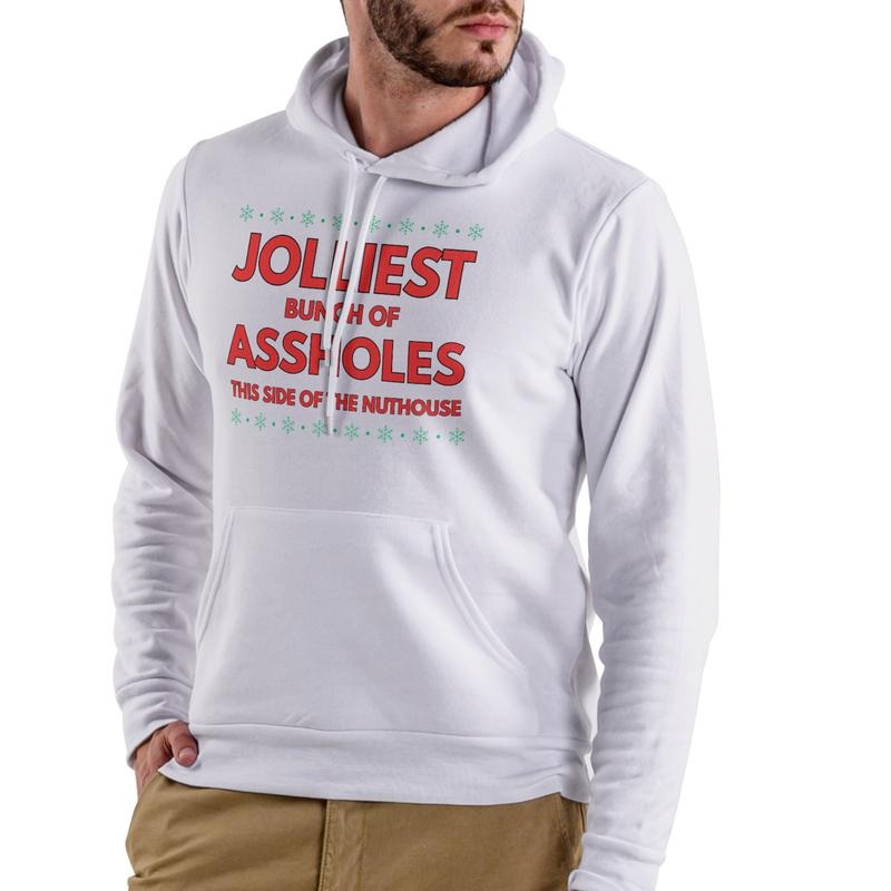 JOLLIEST BUNCH THIS SIDE OF THE NUTHOUSE Funny Christmas Hoodie for Festive Season Wear T-Shirts, Sweatshirt | PodTeesHub.com