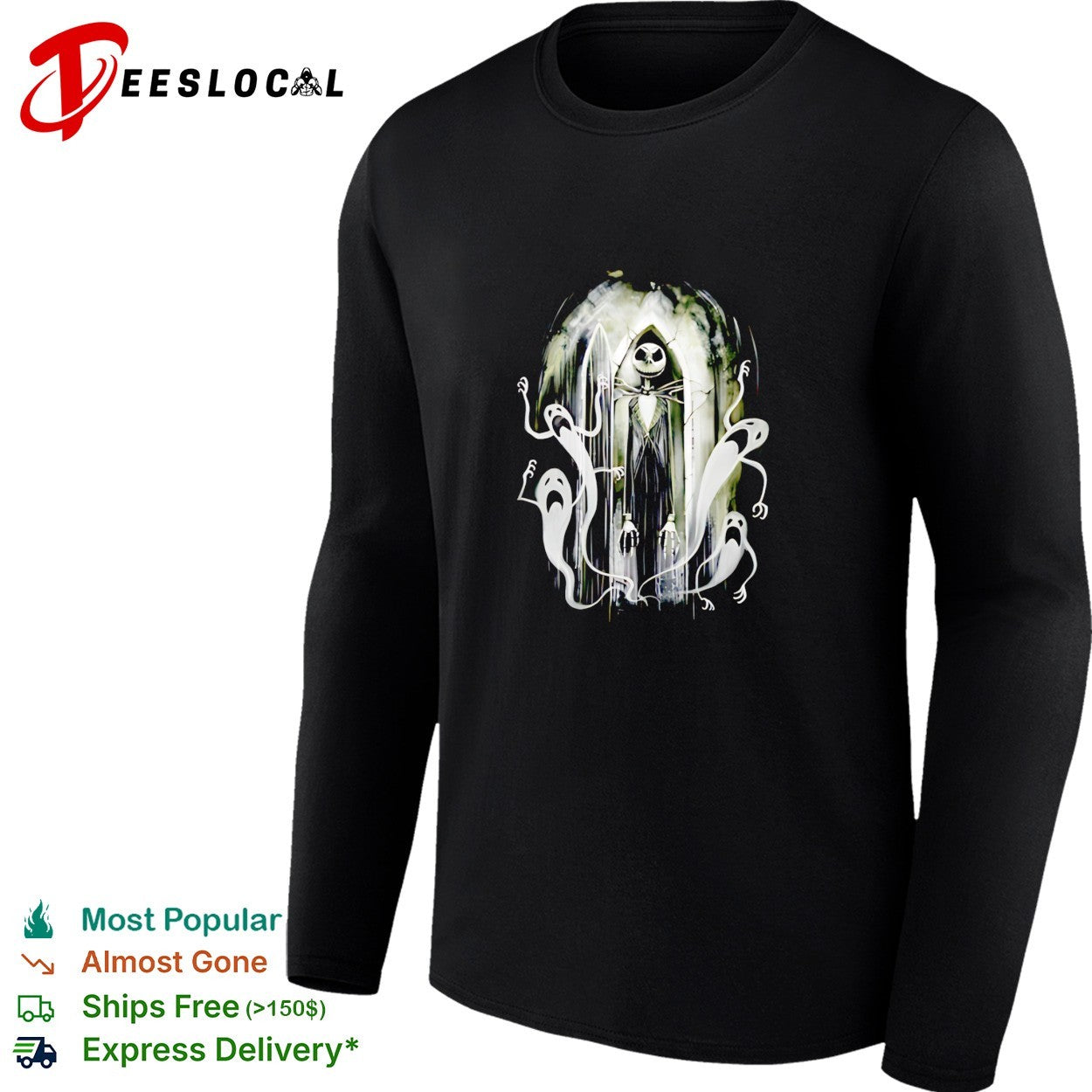 Jack Skellington in the style of Nosferatu shirt