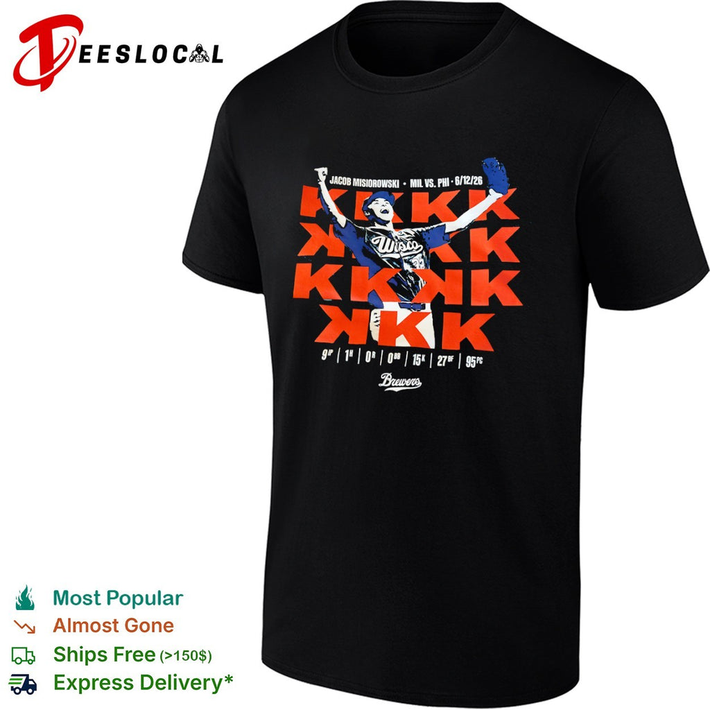 Jacob Misiorowski Brewers Wisco pitcher MIL vs PHI shirt