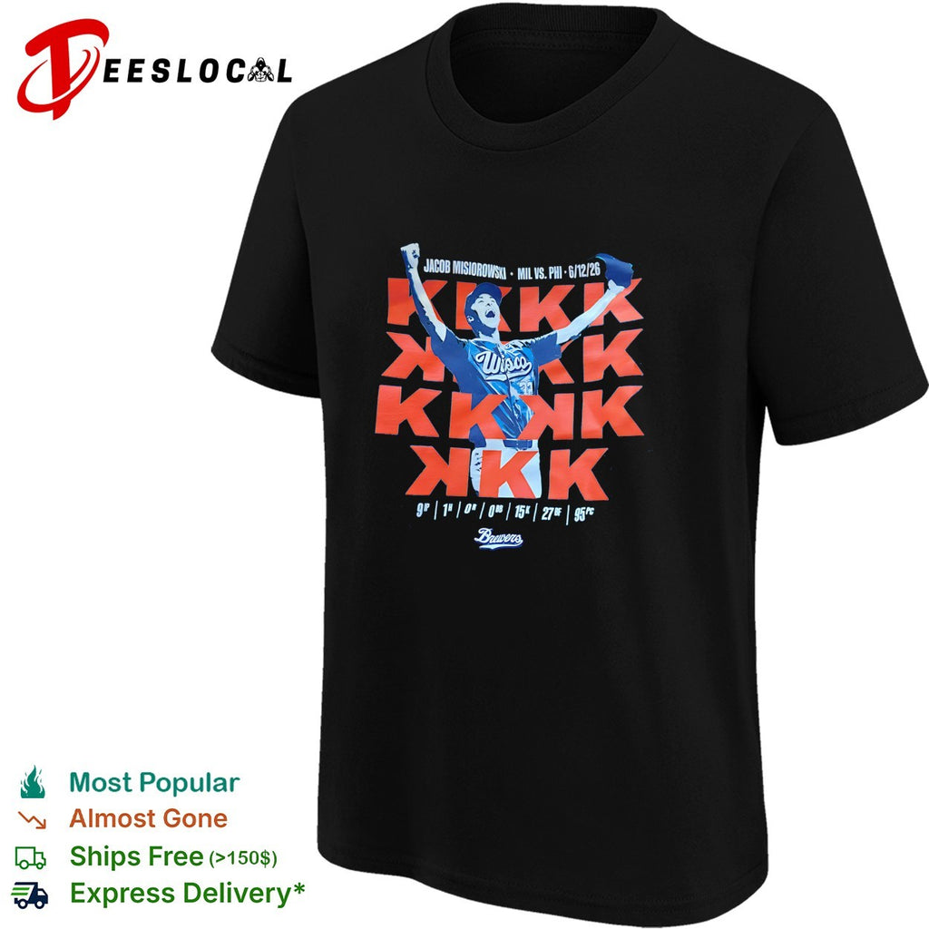 Jacob Misiorowski Milwaukee Brewers 15 strikeouts MIL vs PHI 2026 shirt