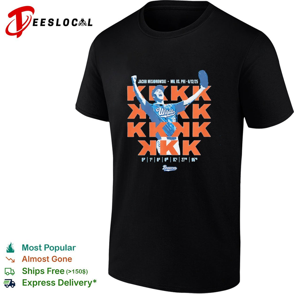 Jacob Misiorowski Milwaukee Brewers 5 strikeouts MIL vs PHI 2025 shirt