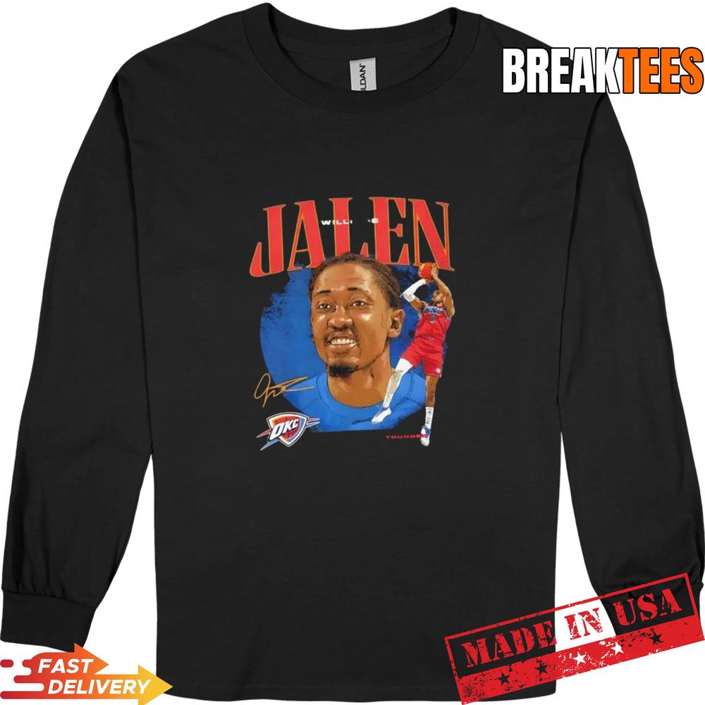 Jalen Williams Oklahoma City Thunder Dual Basketball Signature T-Shirt