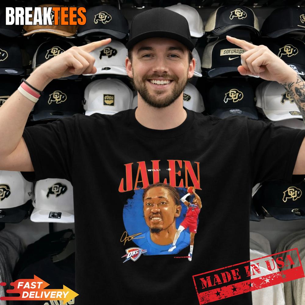 Jalen Williams Oklahoma City Thunder Dual Basketball Signature T-Shirt
