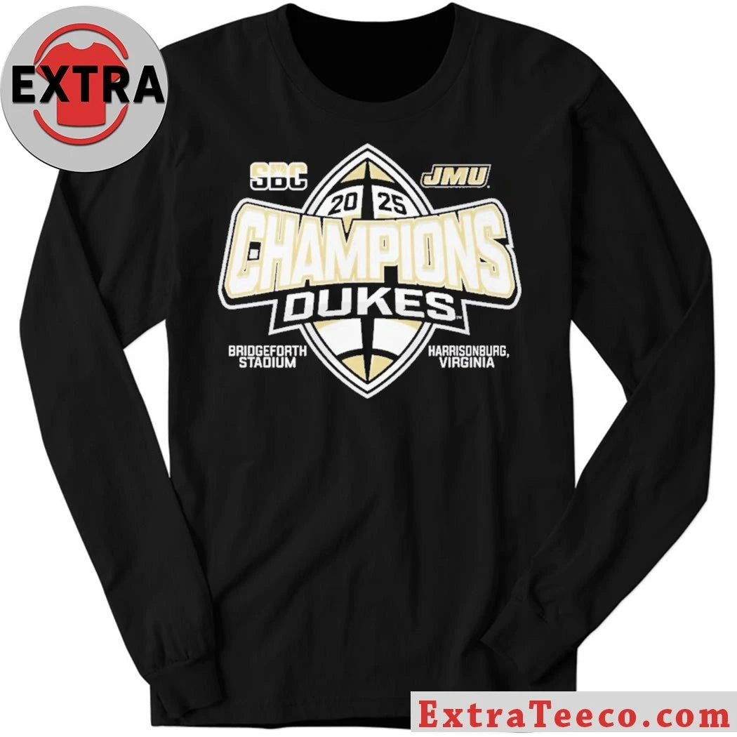 James Madison Dukes Sun Belt Conference Football Champions 2025 Logo Shirt