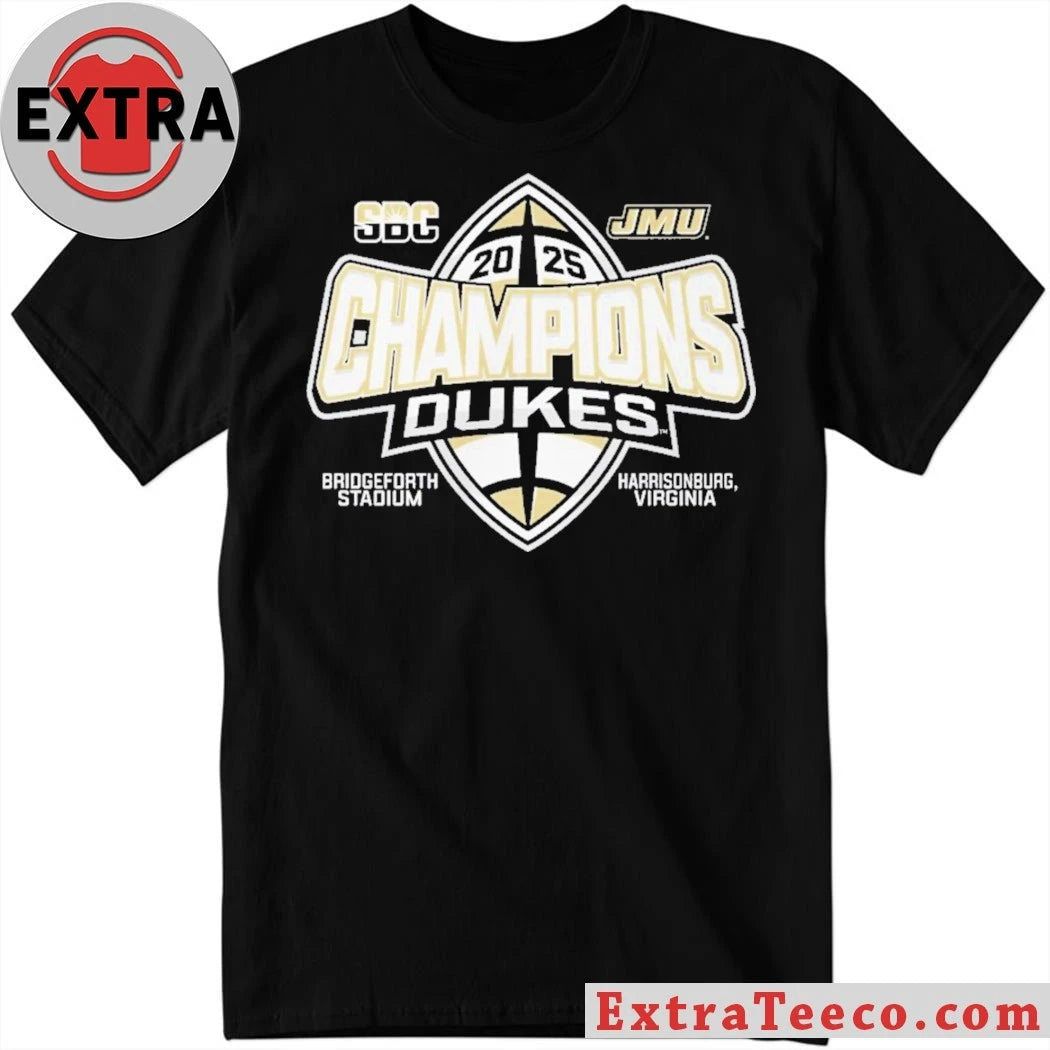 James Madison Dukes Sun Belt Conference Football Champions 2025 Logo Shirt