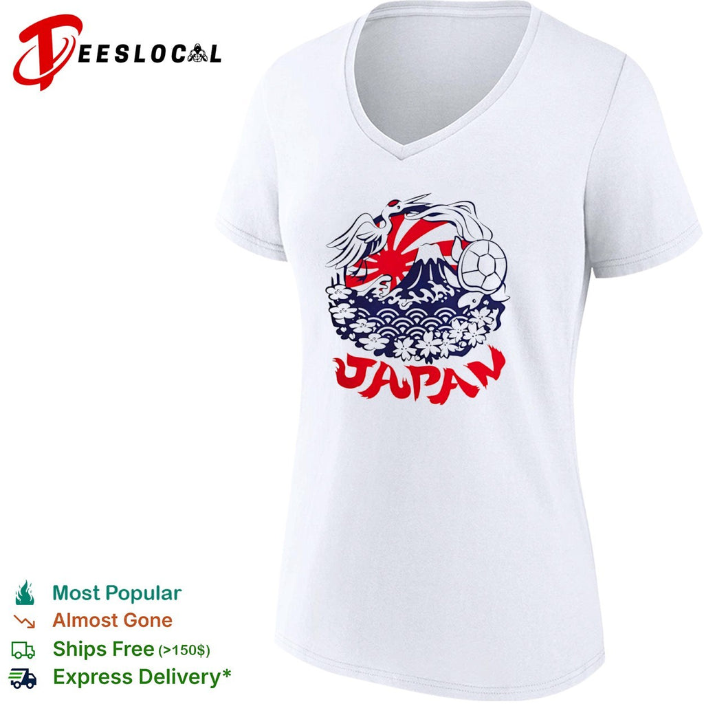 Japan Mt Fuji Crane Turtle Sakura Floral Rising Sun Symbolism shirt