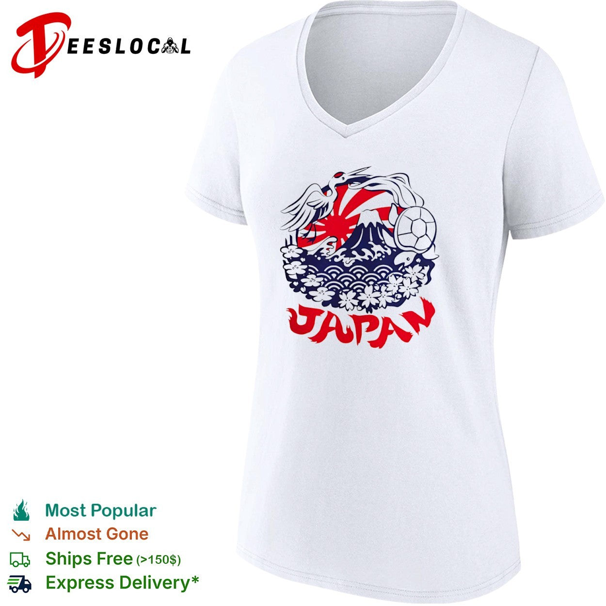 Japan Mt Fuji Crane Turtle Sakura Floral Rising Sun Symbolism shirt