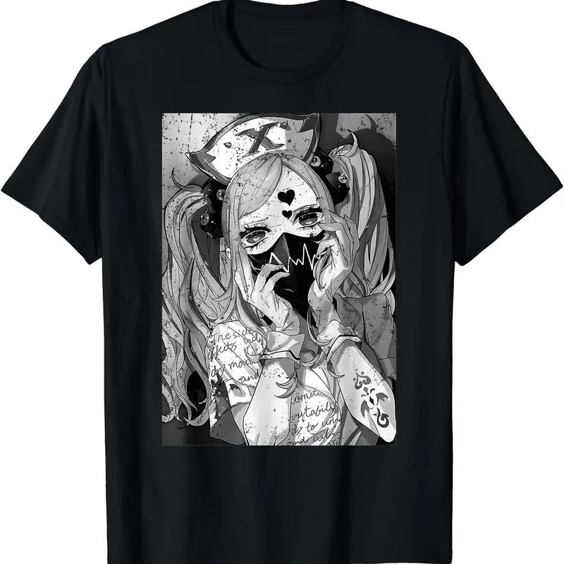 Japanese Anime Sad Girl Soft Grunge Aethestic Waifu TShirt Hoodie, Sweatshirt | PodTeesHub.com