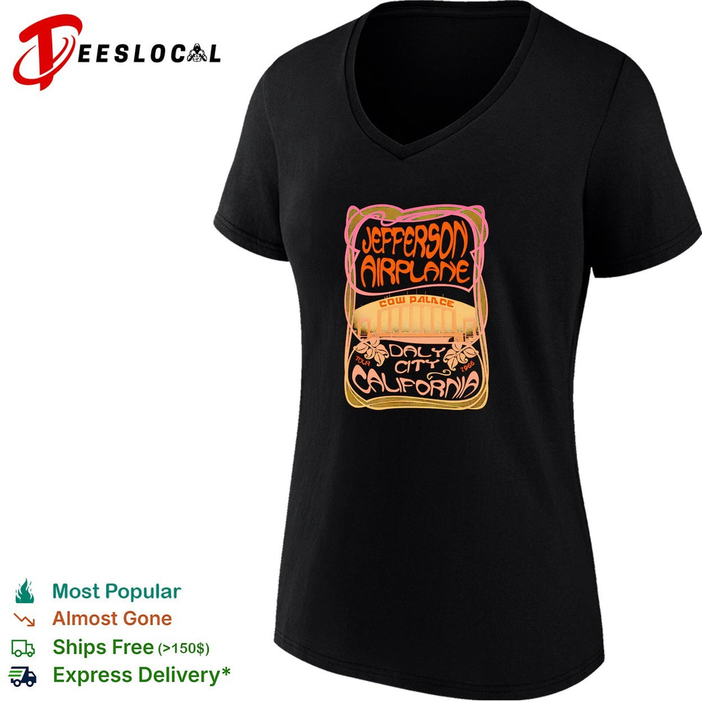 Jefferson Airplane Cow Palace Daly City California 1966 tour psychedelic poster shirt