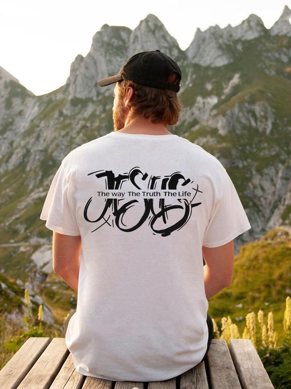"Jesus - The Way The Truth The Life" Religious Graphic Oversized T-Shirt | White Streetwear Tee with Artistic Faith Print...