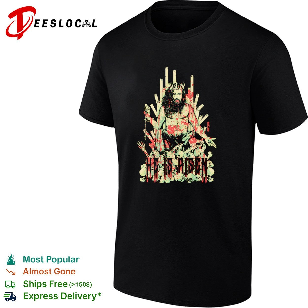 Jesus Christ skulls throne he is risen shirt