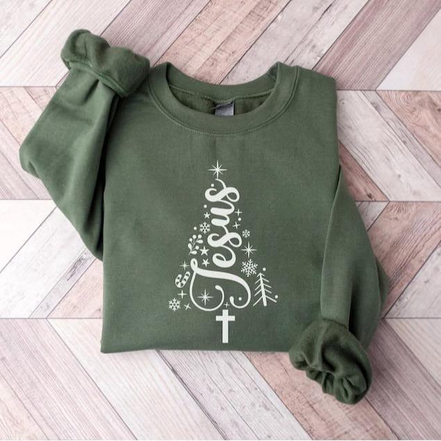 Jesus Christmas sweatshirt - a Christian holiday sweater and Jesus Lover tee featuring faith-filled designs, including a...