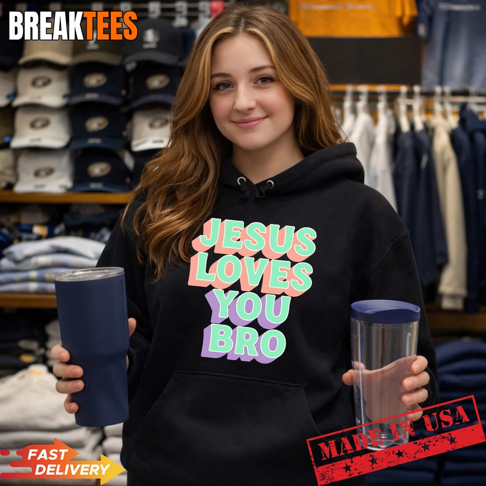 Jesus Loves You Bro Retro Christian Faith Shirt