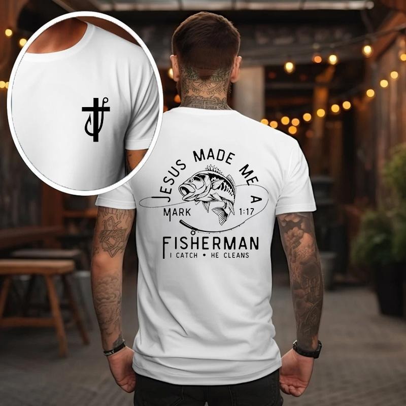 Jesus Made Me a Fishermen svg  Fathers Day svg, fisher of men svg, christian shirt for men, cross fish hook svg, gifts...