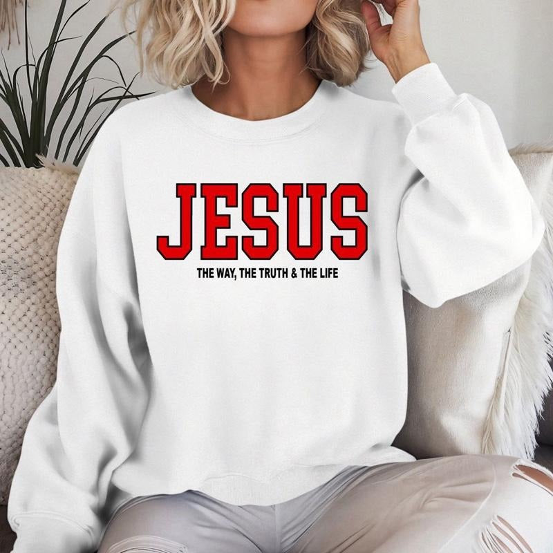 Jesus Sweatshirt Christian Sweatshirt The Way Truth and Life Unisex Sweatshirt T-Shirts, Hoodie | PodTeesHub.com