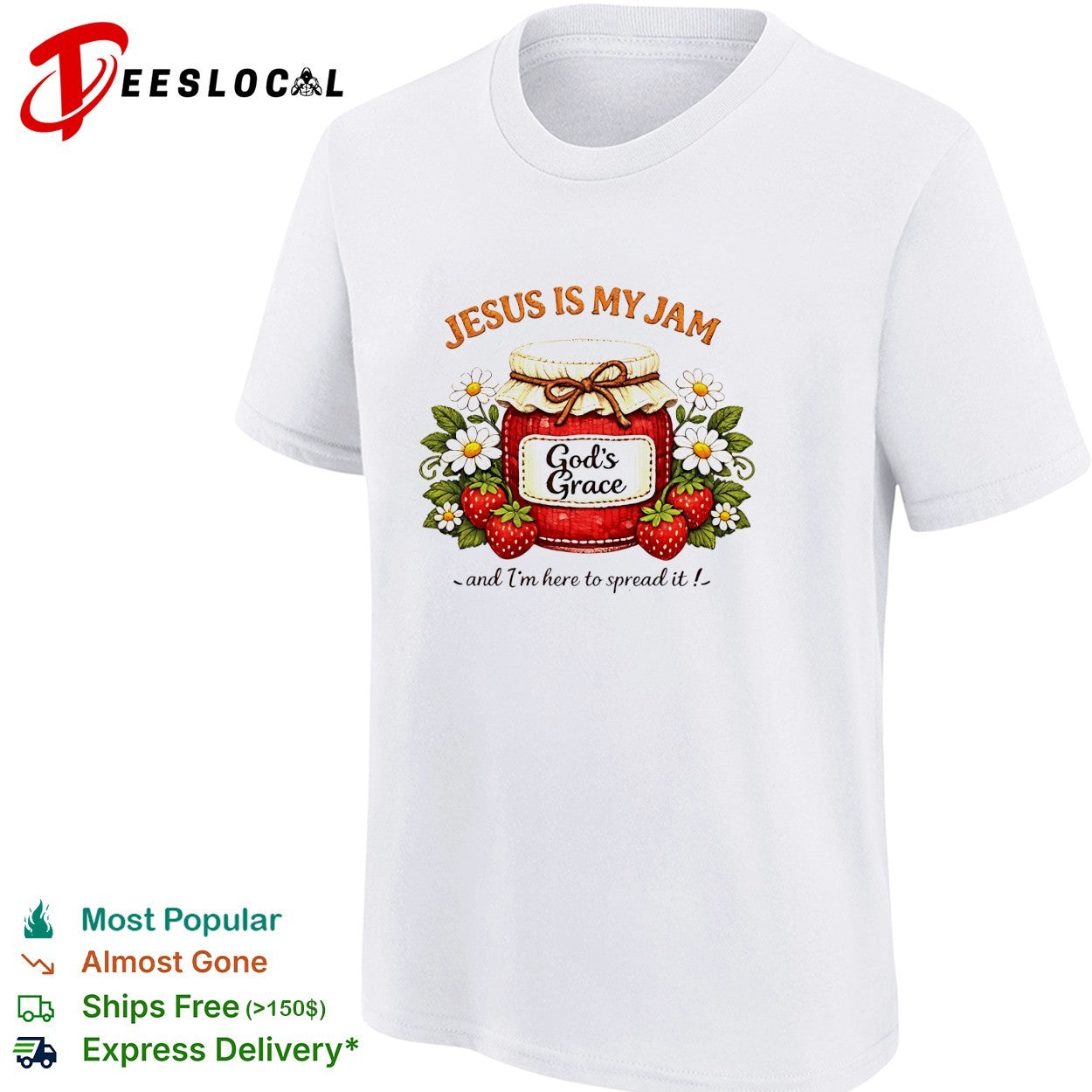 Jesus is my jam God’s grace and I’m here to spread it strawberry jar shirt