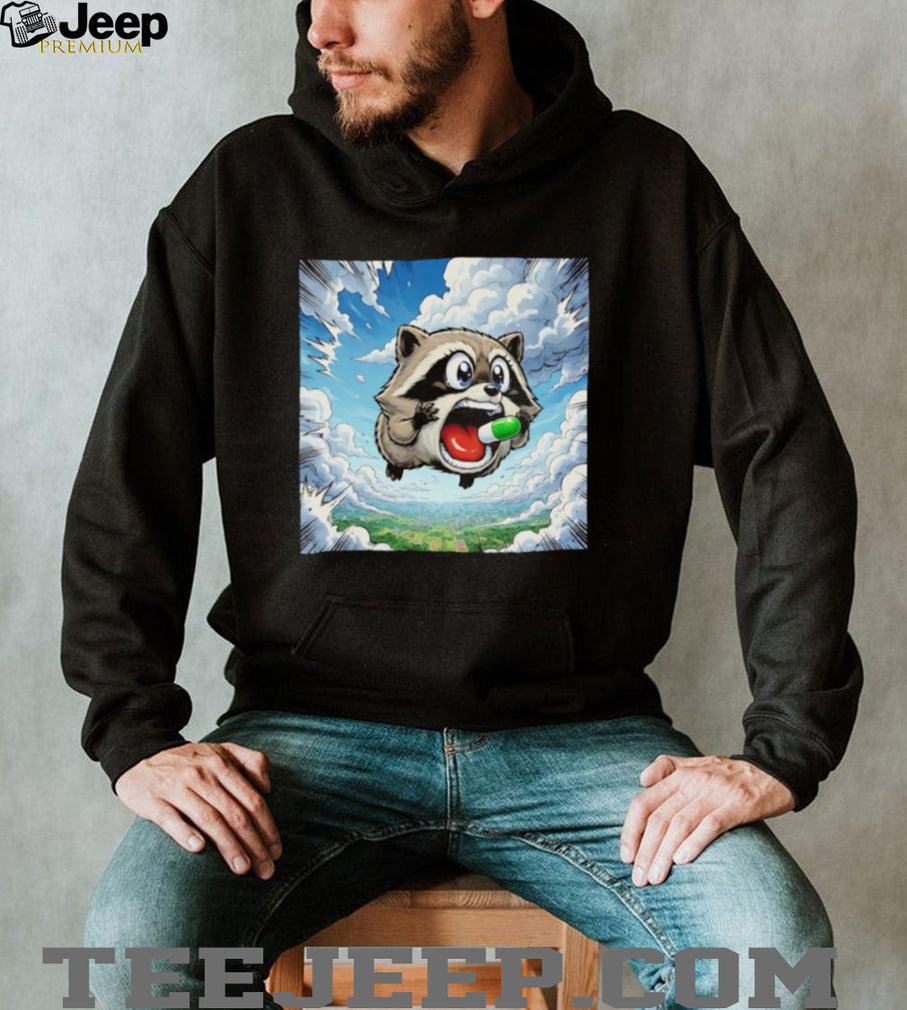 Jimothy Raccoon Falling from the Sky with a Pill shirt