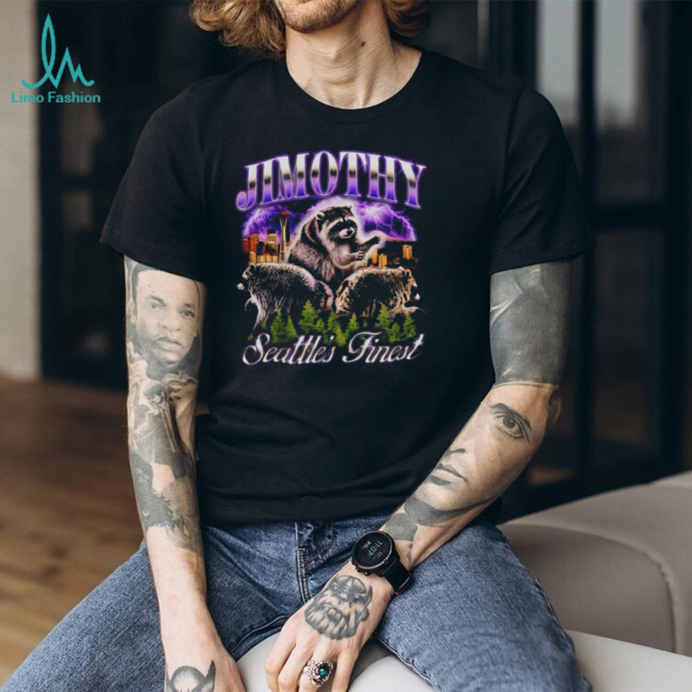 Jimothy Raccoon Seattle’s Finest graphic shirt
