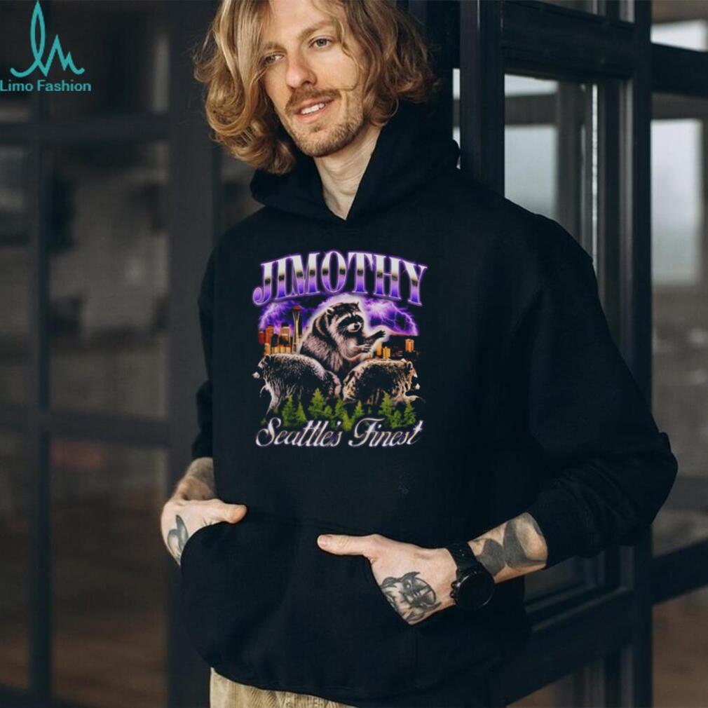 Jimothy Raccoon Seattle’s Finest graphic shirt